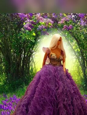 "EVE" Lavender Ruffle Woodland Princess Wedding Ballgown Set